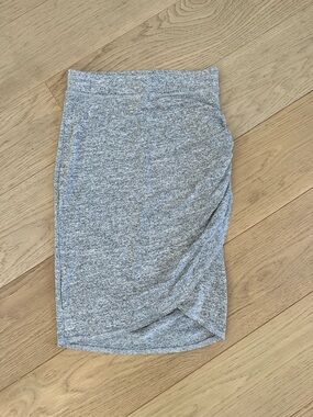 Aritzia Grey Knit Ruched Side Pencil Skirt